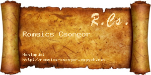 Romsics Csongor névjegykártya