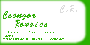 csongor romsics business card